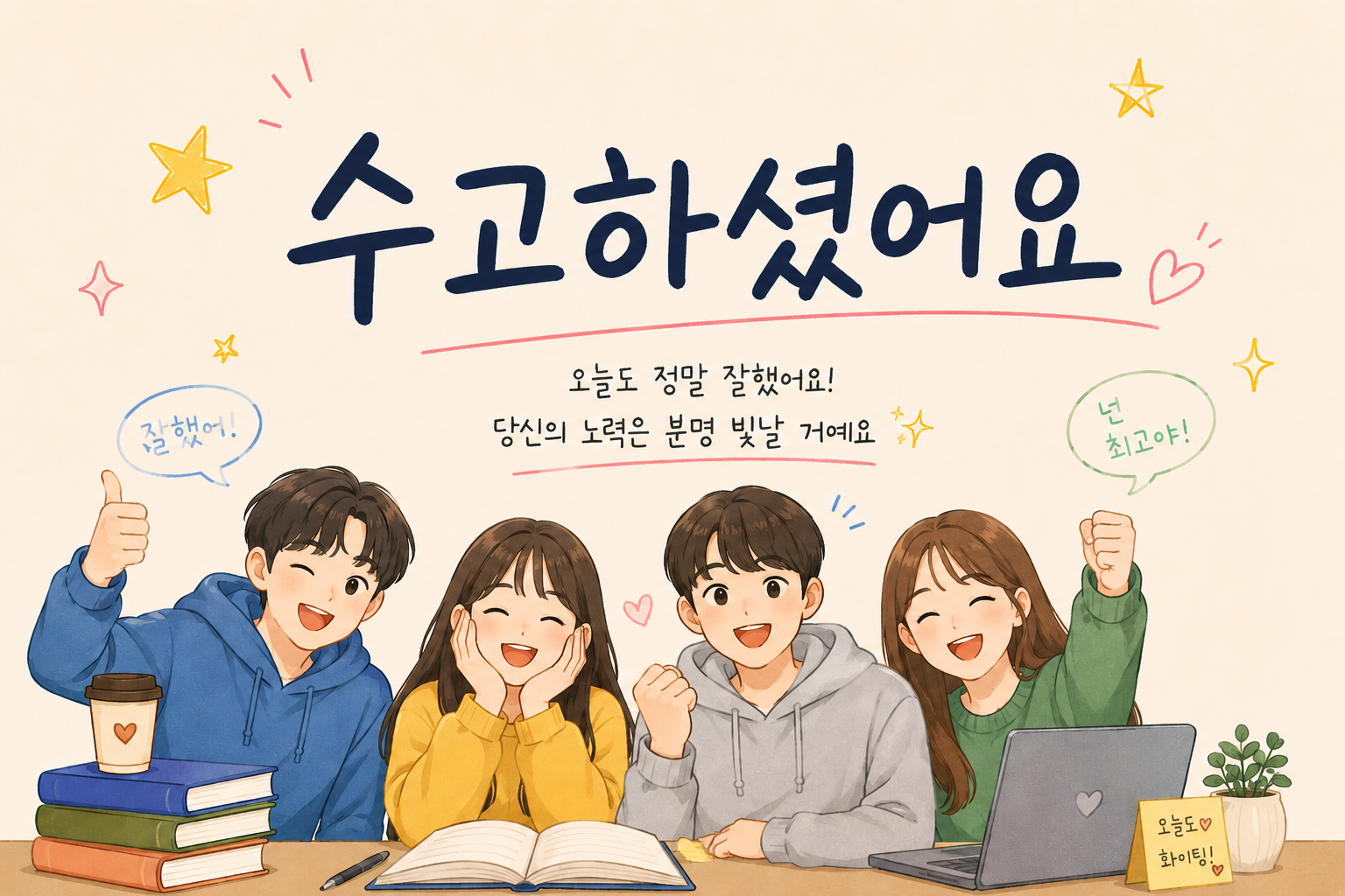 수고하셨어요!